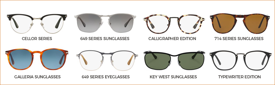 Popular Persol eyeglasses and sunglasses