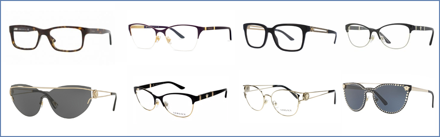 Popular Versace eyeglasses and sunglasses