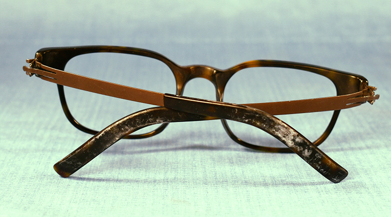 Eyeglass frames before refurbishing