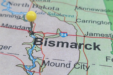 Bismarck-ND Bismarck North Dakota location on map