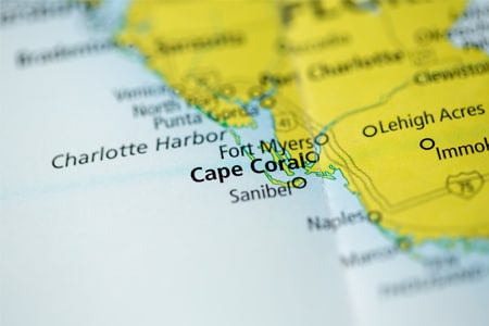CapeCoral CapeCoral on a map