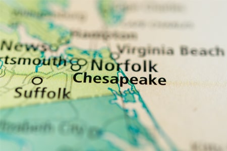 Chesapeake_VA Chesapeake Virginia location on map