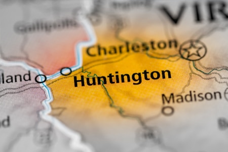 Huntington-WV Huntington West Virginia location on map