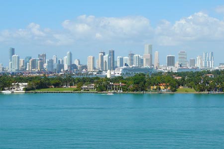 Miami Miami cityscape view with waterfront