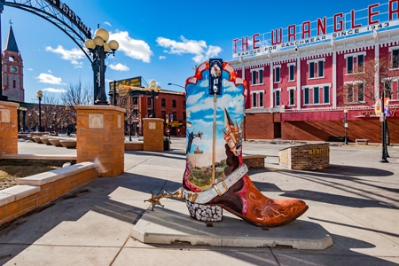 cheyenne Boots on statue