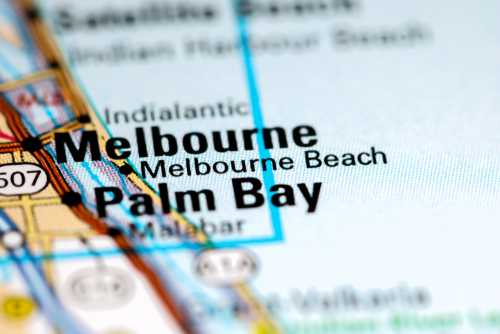 Melbourne,Beach.,Florida.,Usa,On,A,Map