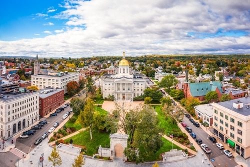 Aerial,View,Of,Concord,And,The,New,Hampshire,State,House. Aerial view of Concord NH State House