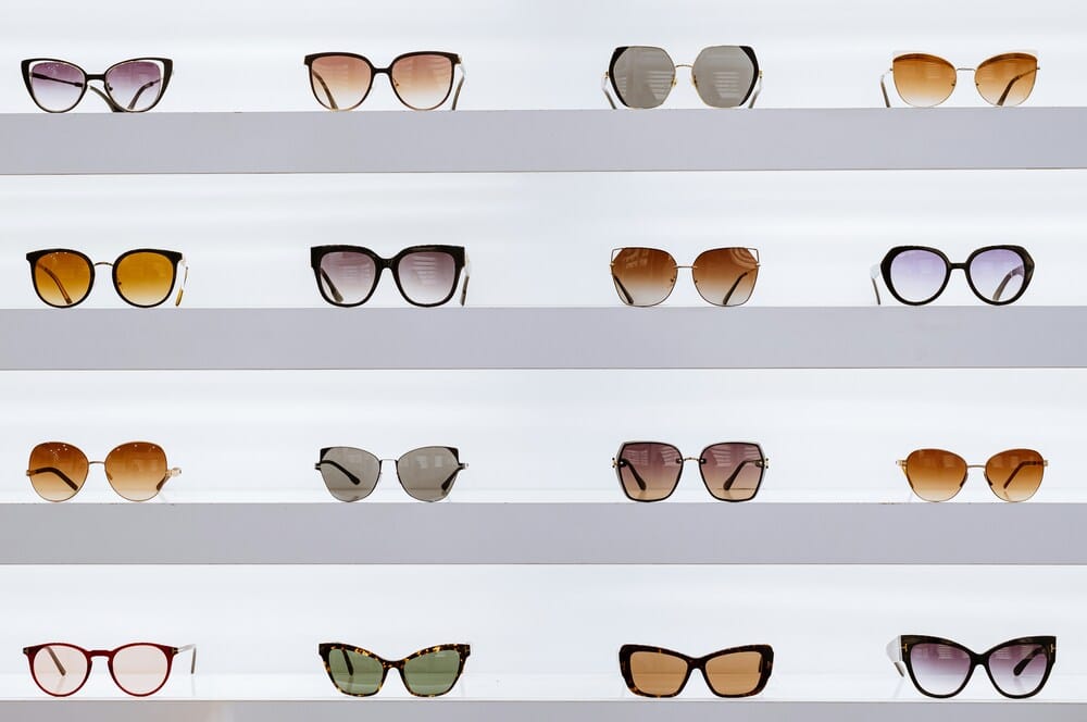sunglasses display multiple sunglasses on display